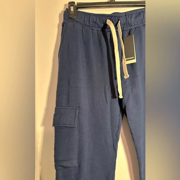 NWT Monrow Super Soft Cargo Joggers in Navy XS - Picture 5 of 11